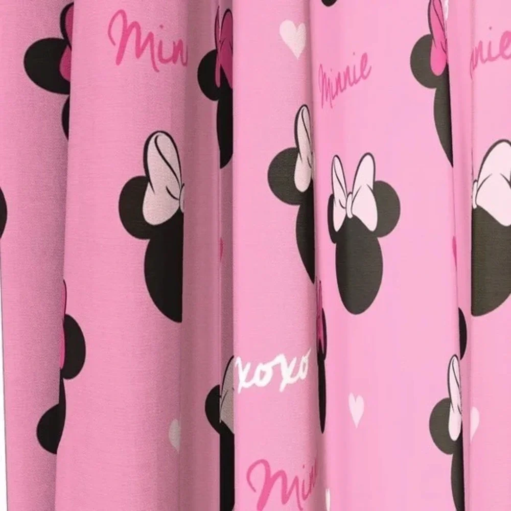 2 Disney Minnie Mouse Curtains 2 Panel Set 42x84 Pink Microfiber Room Decor NEW